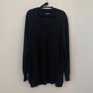V Neck Sweater by Cable & Gauge | Black | Sz XL